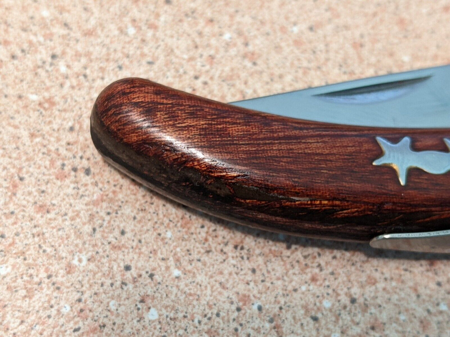 Okapi Historical South African Carbon Steel LOCK RING Knife Moon and Star Design