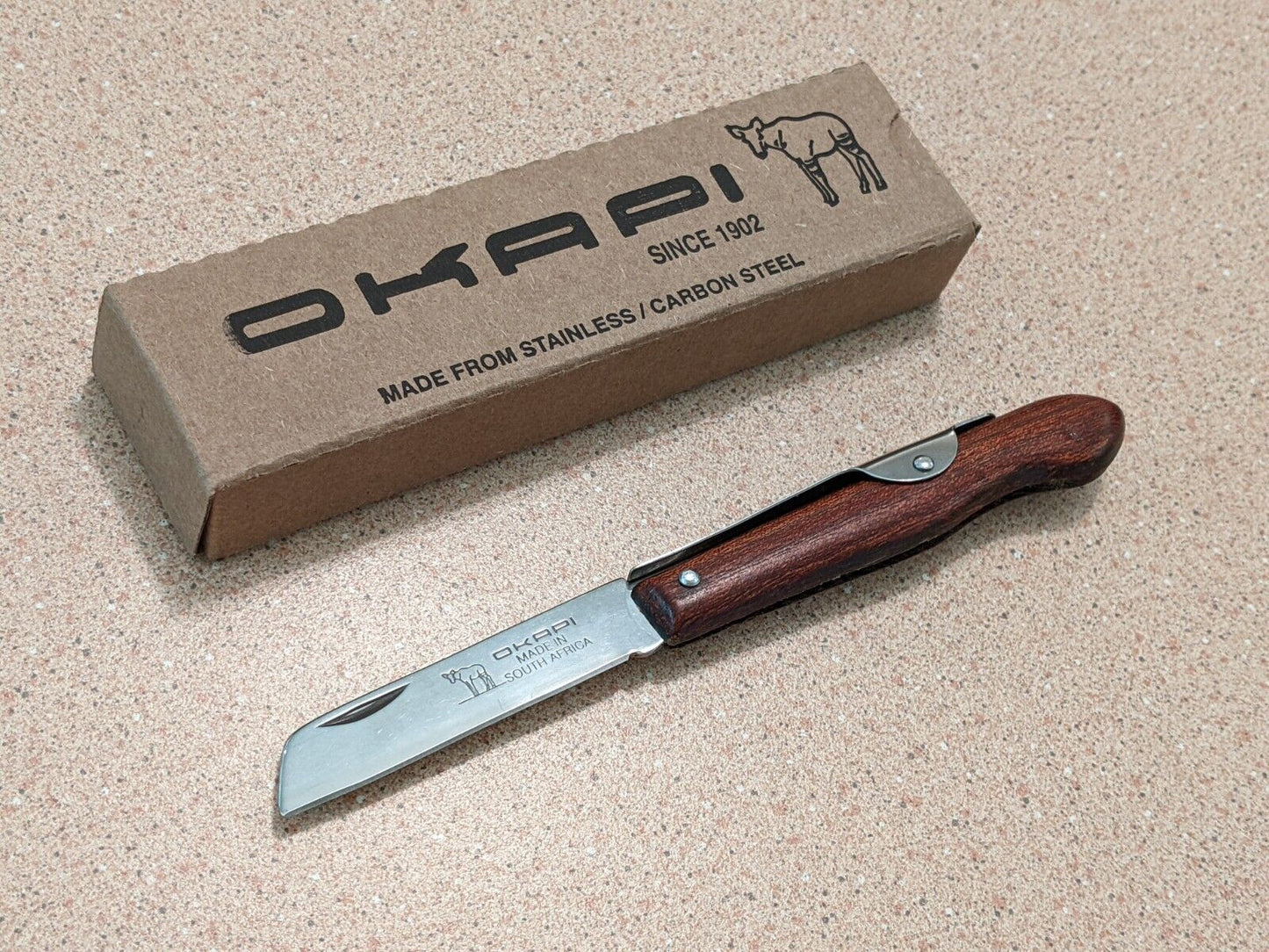 Okapi Historical South African Carbon Steel Biltong (Cured Meat) Cutting Knife