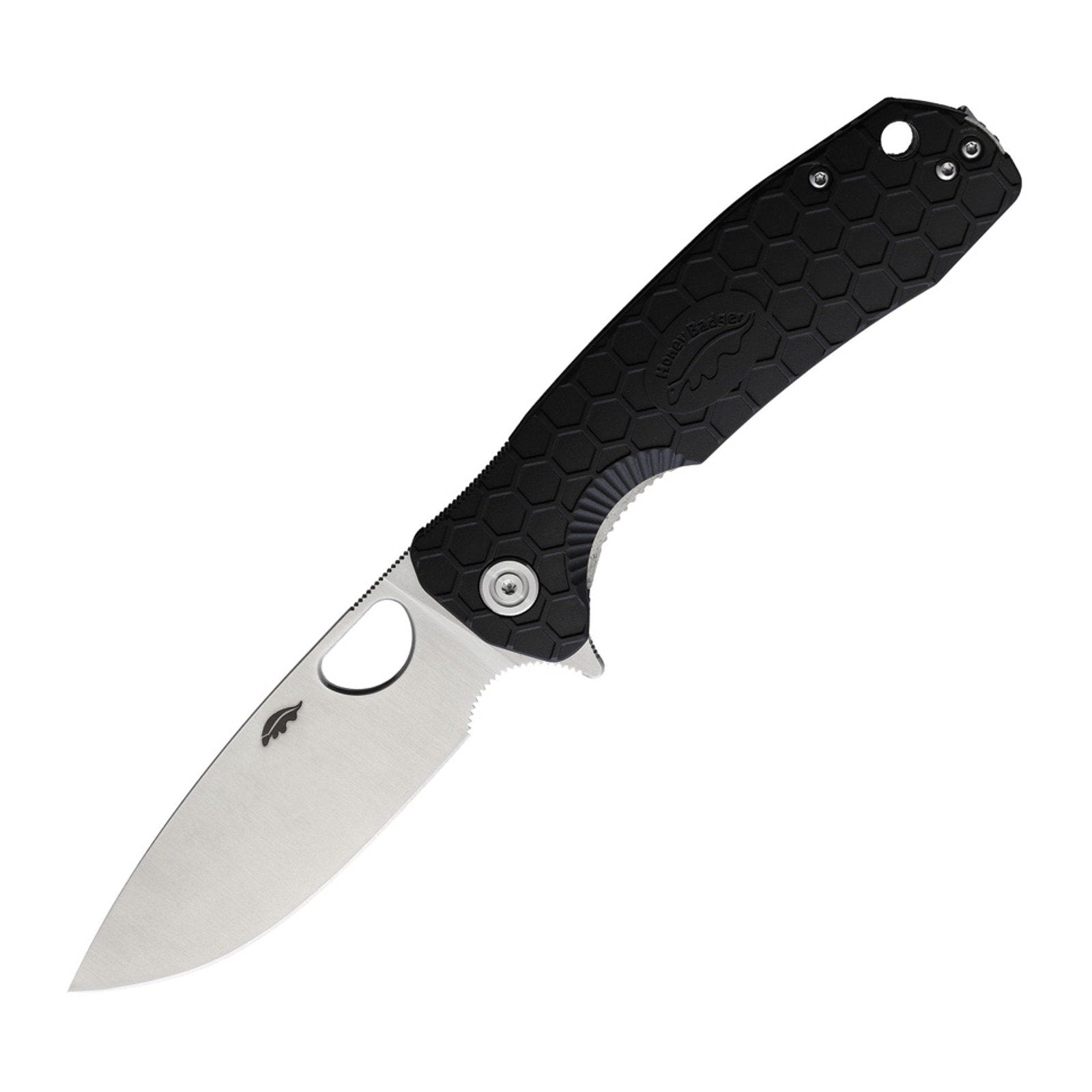 Honey Badger Knives Large Drop Point Flipper Folding Knife - 8Cr13MoV, Drop Point, FRN (Fiber Reinforced Nylon) product photo