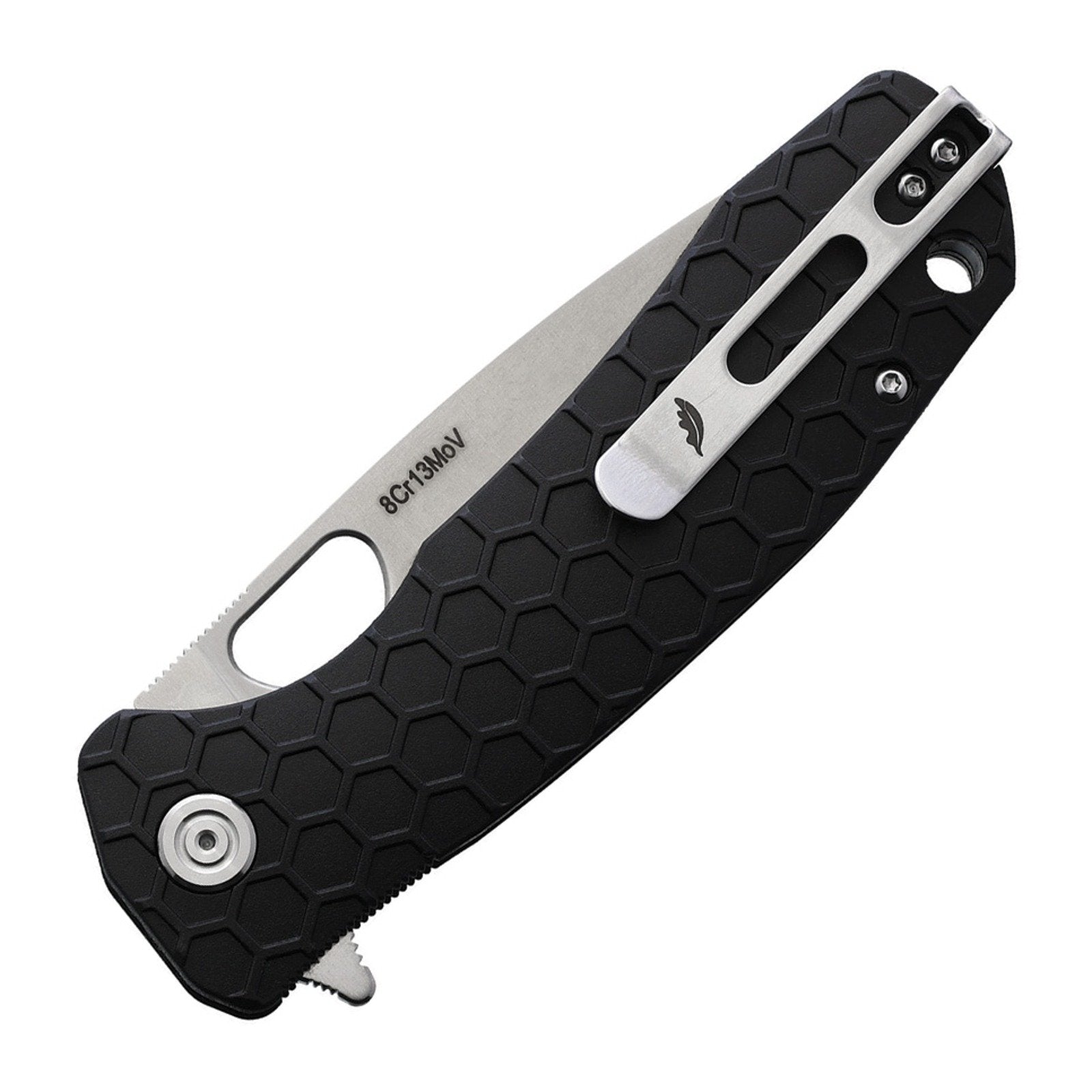 Honey Badger Knives Large Drop Point Flipper Folding Knife - 8Cr13MoV, Drop Point, FRN (Fiber Reinforced Nylon) product view