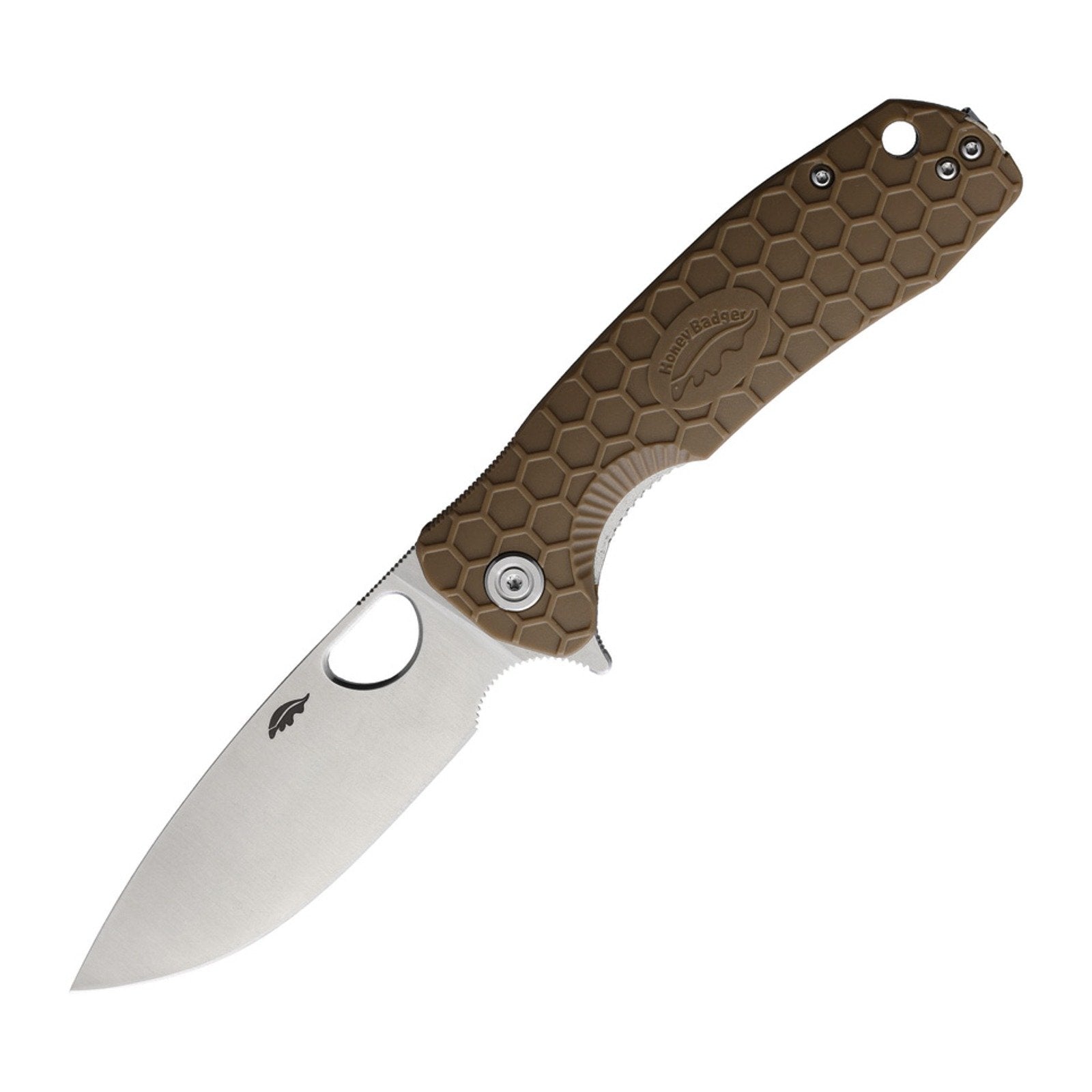 Honey Badger Knives Large Drop Point Flipper Folding Knife - 8Cr13MoV, Drop Point, FRN (Fiber Reinforced Nylon) product photo