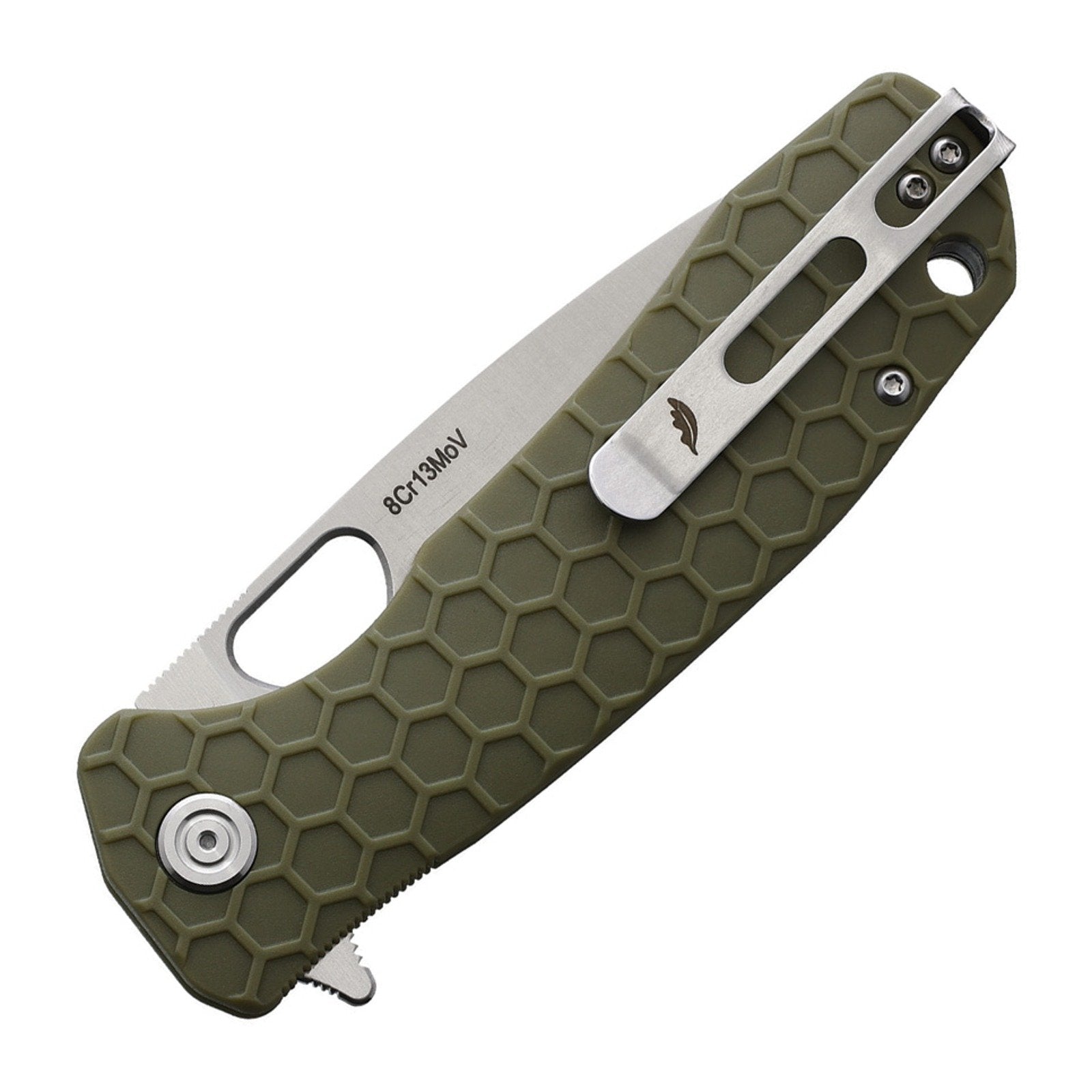 Honey Badger Knives Large Drop Point Flipper Folding Knife - 8Cr13MoV, Drop Point, FRN (Fiber Reinforced Nylon) product view