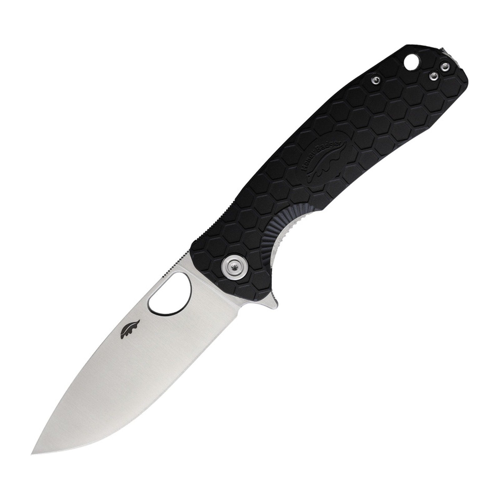 Honey Badger Knives Large Drop Point Flipper D2 Folding Knife - D2, Drop Point, FRN (Fiber Reinforced Nylon) product photo