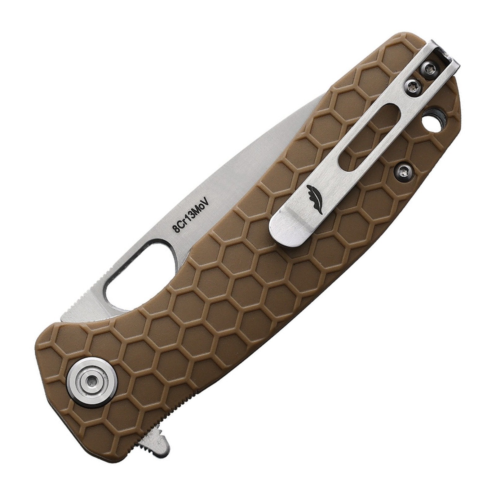 Honey Badger Knives Medium Drop Point Flipper Folding Knife - 8Cr13MoV, Drop Point, FRN (Fiber Reinforced Nylon) product view