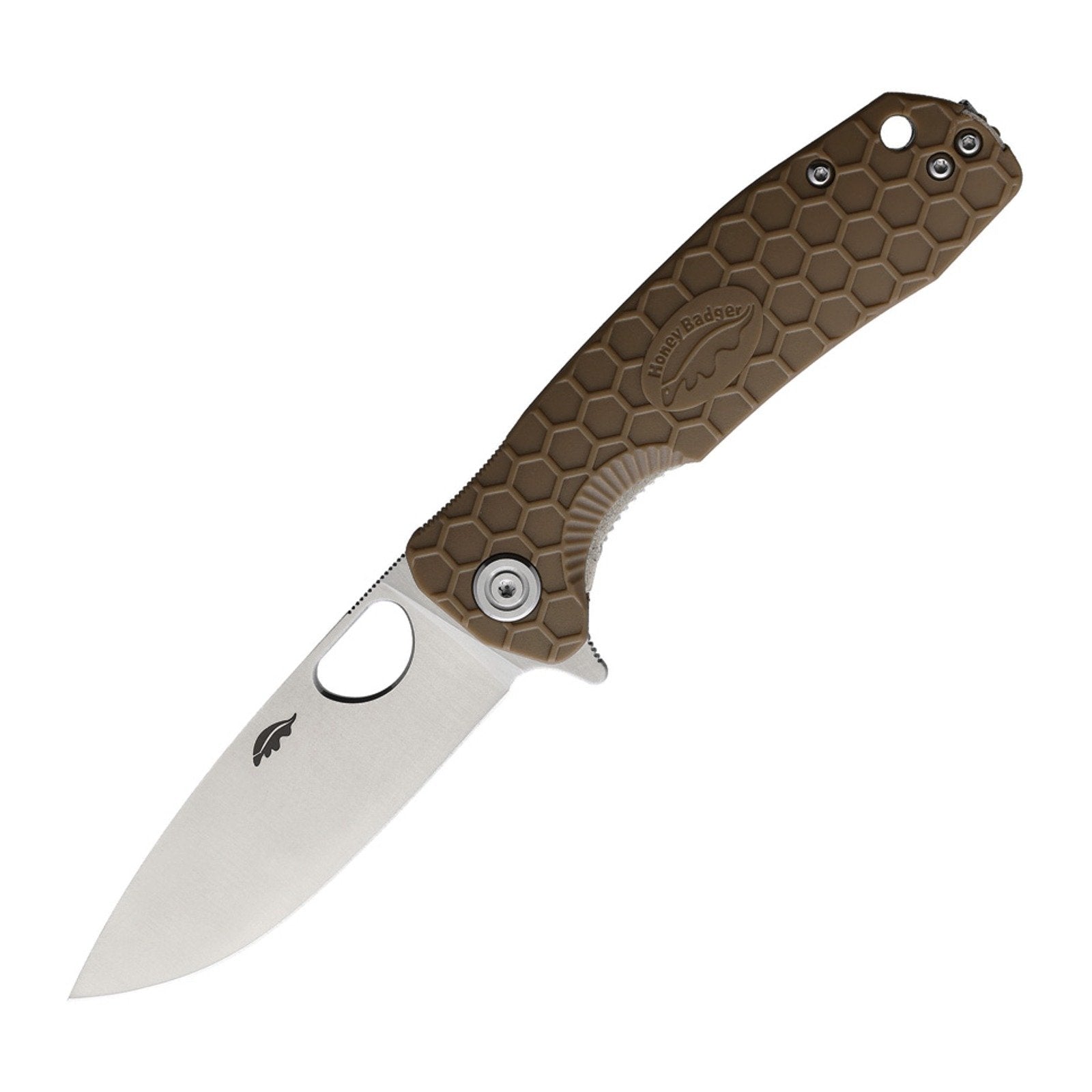 Honey Badger Knives Medium Drop Point D2 Flipper Knife - D2, Drop Point, FRN (Fiber Reinforced Nylon) product photo