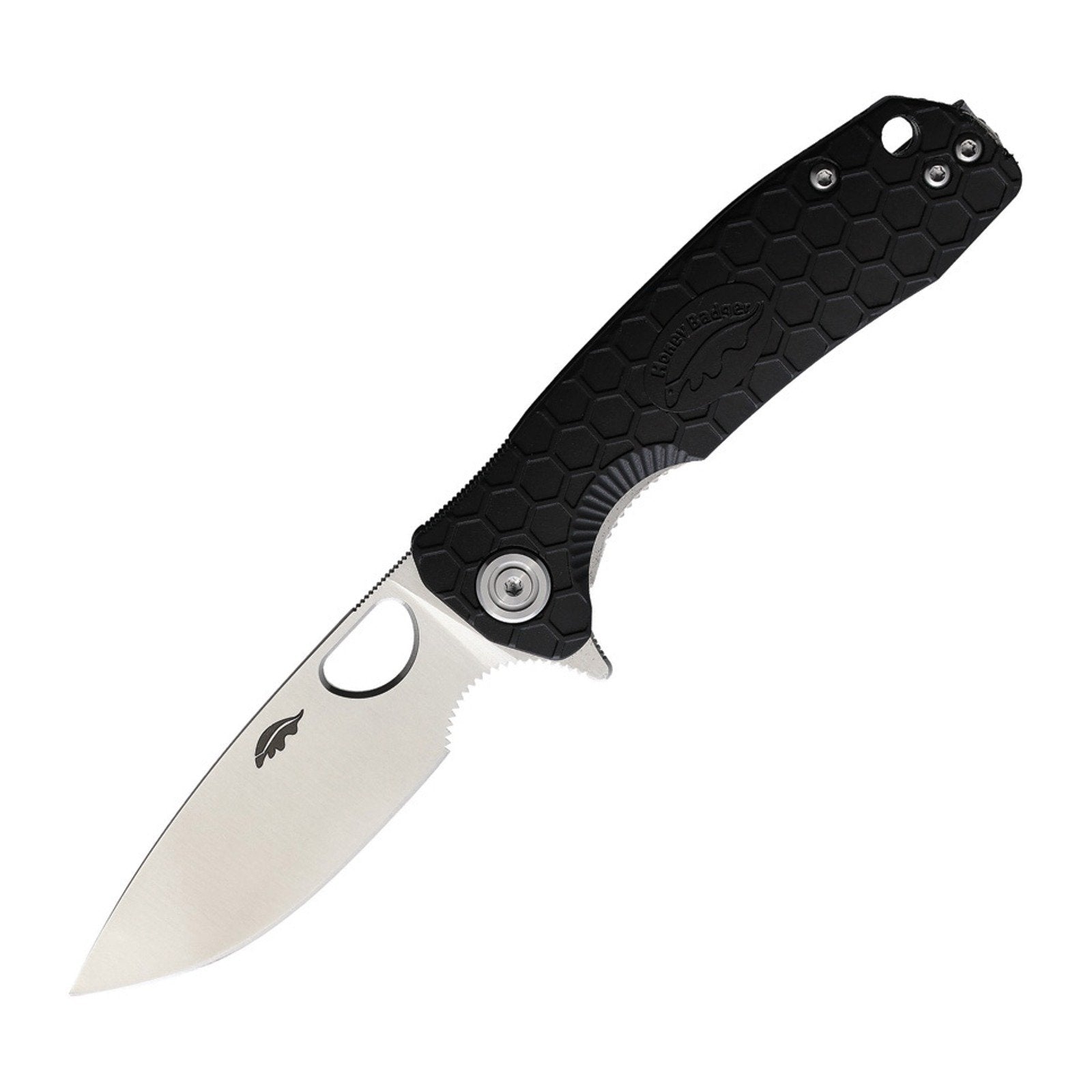 Honey Badger Knives Small Drop Point Flipper Folding Knife - 8Cr13MoV, Drop Point, FRN (Fiber Reinforced Nylon) product photo