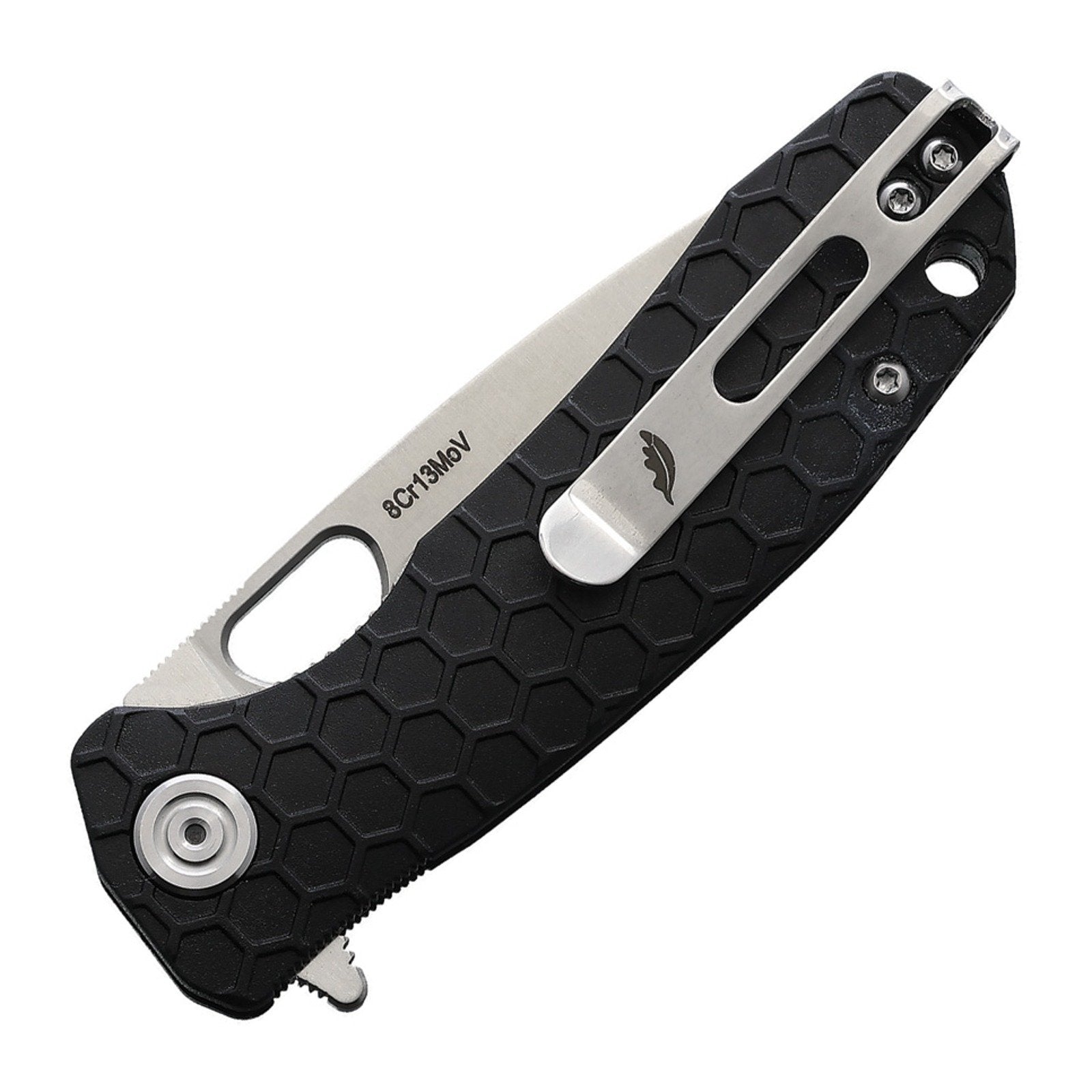 Honey Badger Knives Small Drop Point Flipper Folding Knife - 8Cr13MoV, Drop Point, FRN (Fiber Reinforced Nylon) product view