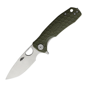 Honey Badger Knives Small Drop Point Flipper 8Cr13MoV Folding Knife - 8Cr13MoV, Drop Point, FRN (Fiber Reinforced Nylon)