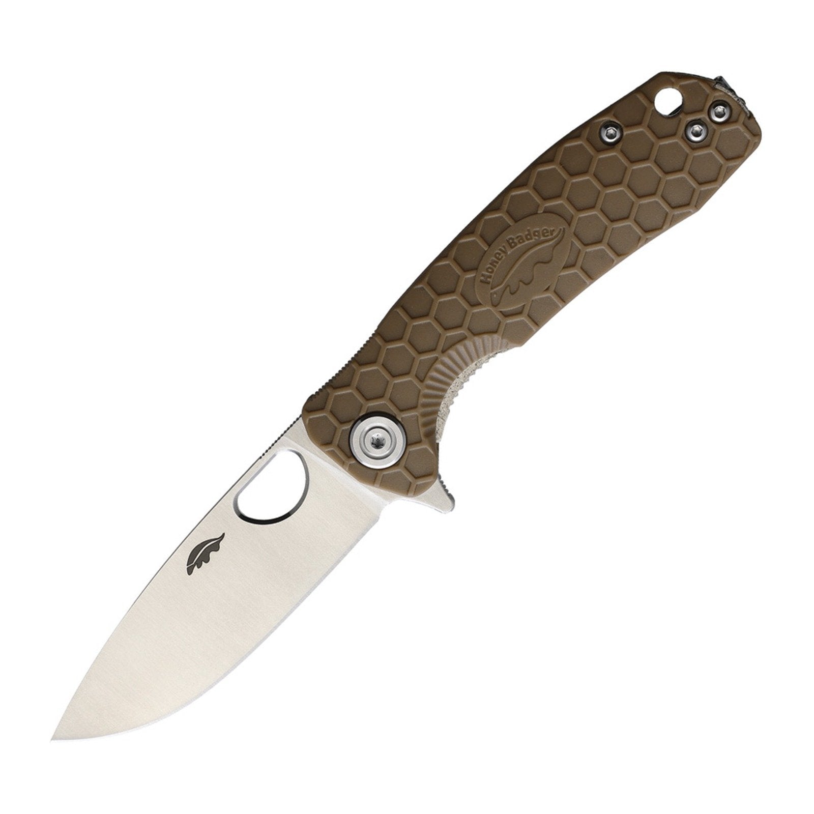 Honey Badger Knives Small Drop Point D2 Flipper Folding Knife - D2, Drop Point, FRN (Fiber Reinforced Nylon) product photo