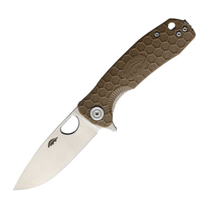 Honey Badger Knives Small Drop Point D2 Flipper Folding Knife - D2, Drop Point, FRN (Fiber Reinforced Nylon) product photo