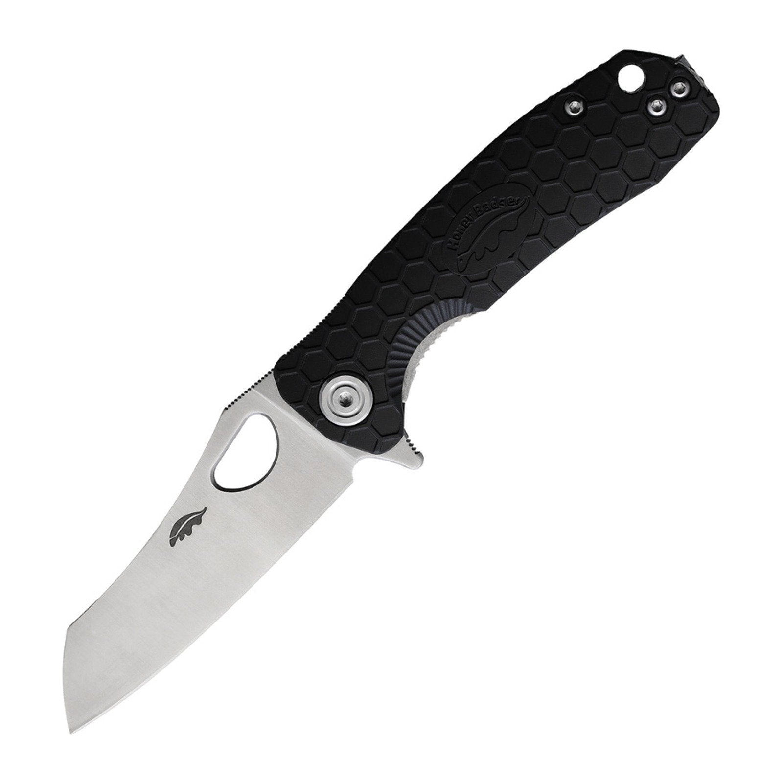 Honey Badger Knives Small Wharncleaver D2 Folding Knife - D2, Wharncleaver, Black product photo