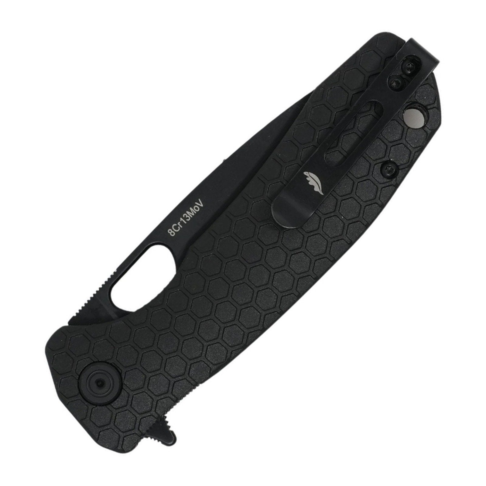 Honey Badger Knives Large Drop Point Black Blade Folding Knife - 8Cr13MoV, Drop Point, FRN (Fiber Reinforced Nylon) product