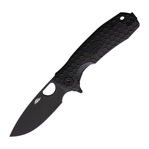 Honey Badger Knives Medium Drop Point Black Folding Knife - 8Cr13MoV, Drop Point, FRN (Fiber Reinforced Nylon) product photo