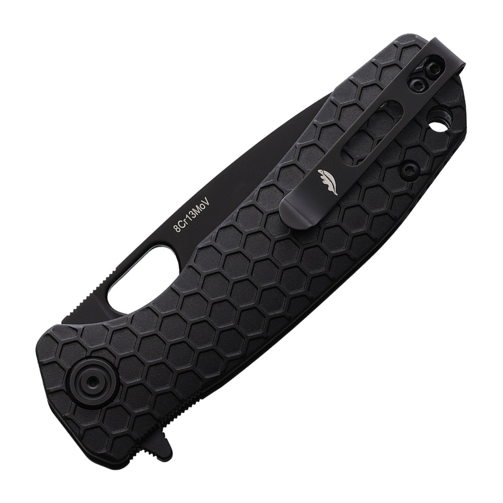 Honey Badger Knives Medium Drop Point Black Folding Knife - 8Cr13MoV, Drop Point, FRN (Fiber Reinforced Nylon) product view 2
