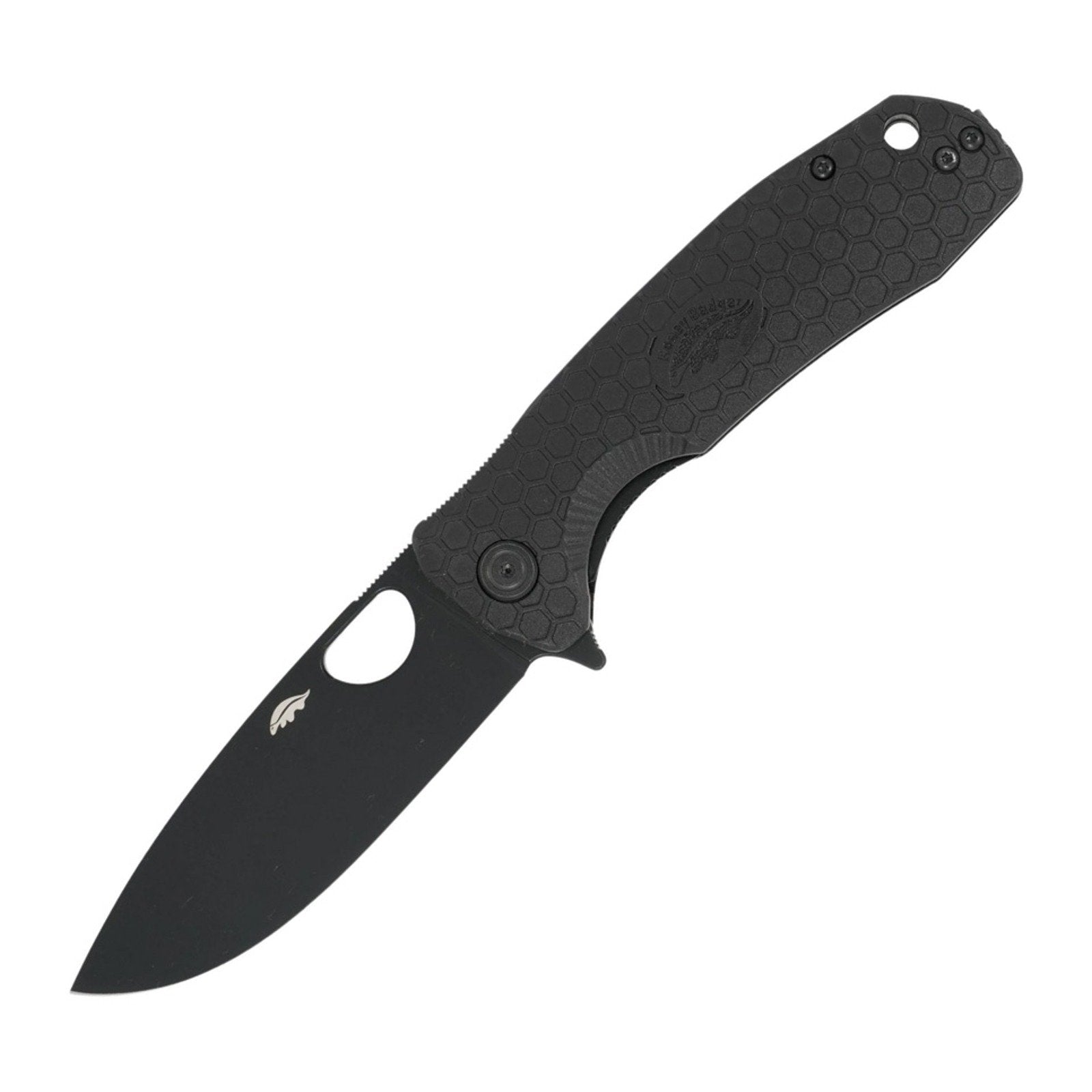 Honey Badger Knives Large Drop Point D2 Folding Knife - D2, Drop Point, Black product photo