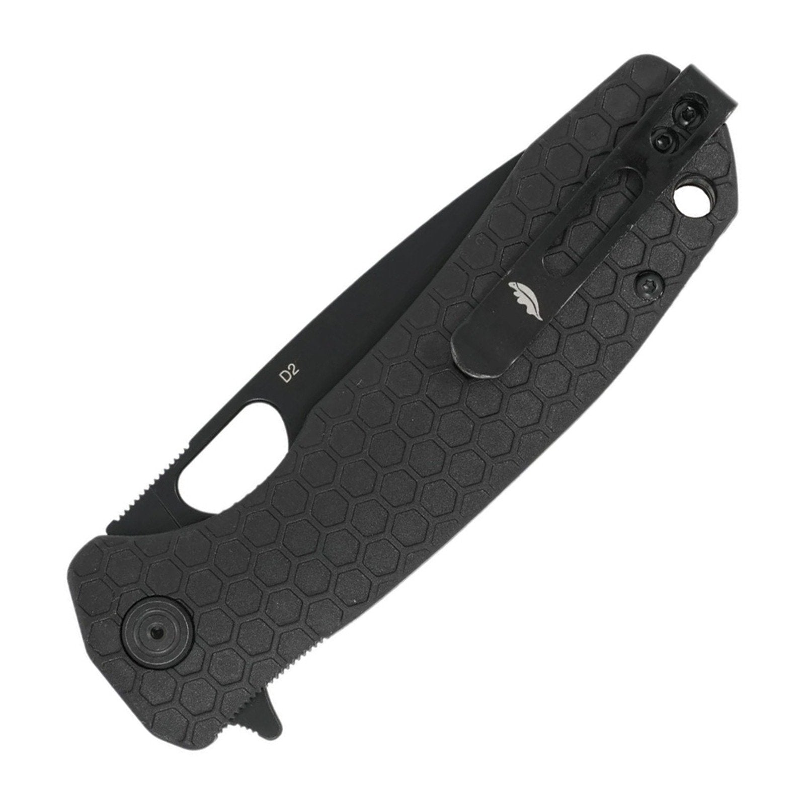 Honey Badger Knives Large Drop Point D2 Folding Knife - D2, Drop Point, Black product view 2