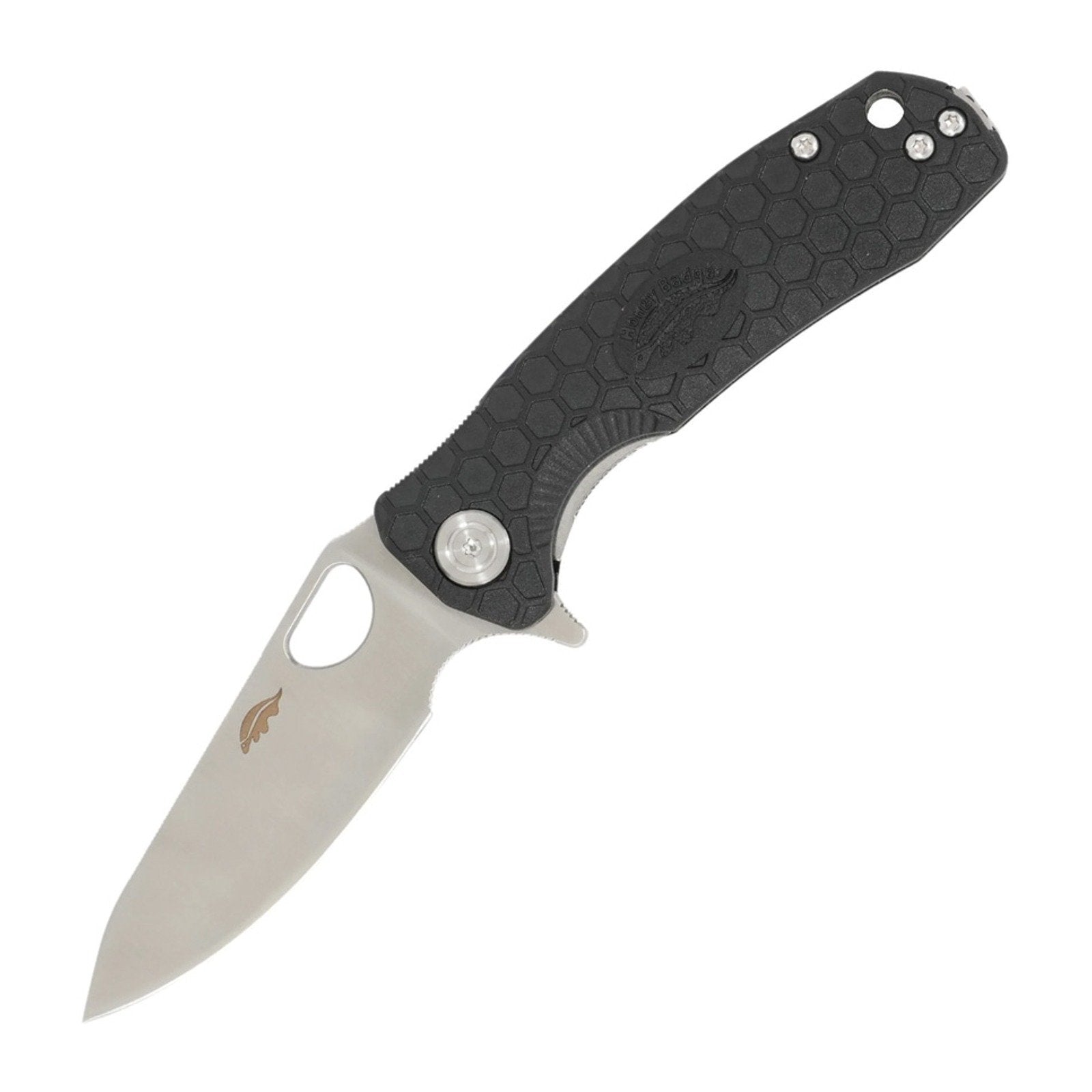 Honey Badger Knives Small Leaf 14C28N Liner Lock Folding Knife - 14C28N, Leaf, Black product photo