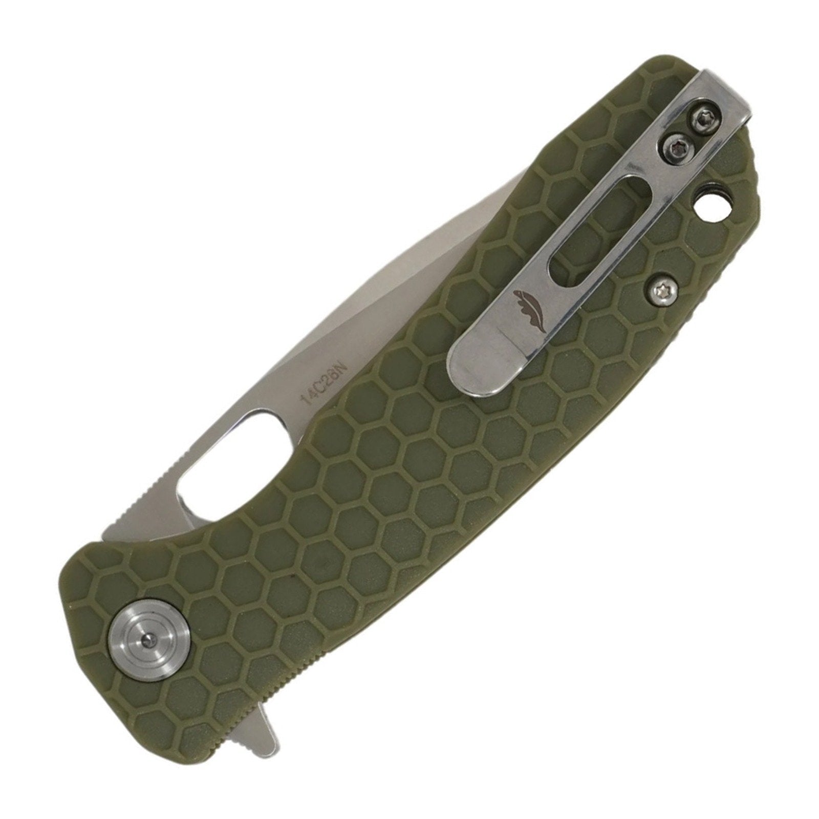Honey Badger Knives Medium Tanto HB1733 14C28N Folding Knife - 14C28N, Tanto, Green product view 2