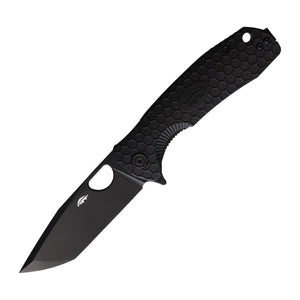 Honey Badger Knives Large Tanto D2 Black Folding Knife - D2, Tanto, FRN (Fiber Reinforced Nylon) product photo