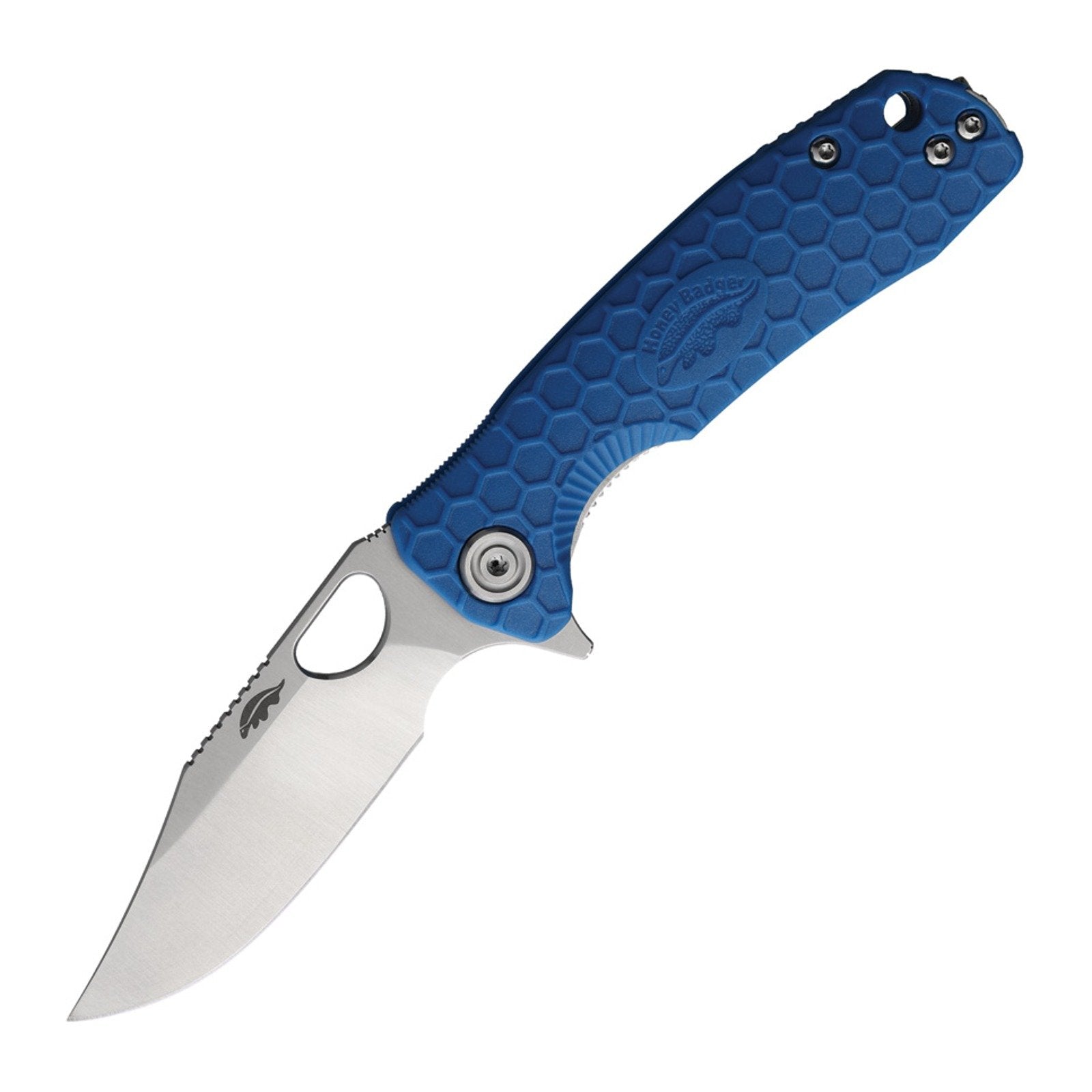 Honey Badger Knives Small Clip Point HB4078 Blue Folding Knife - 8Cr13MoV, Clip Point, FRN (Fiber Reinforced Nylon) product