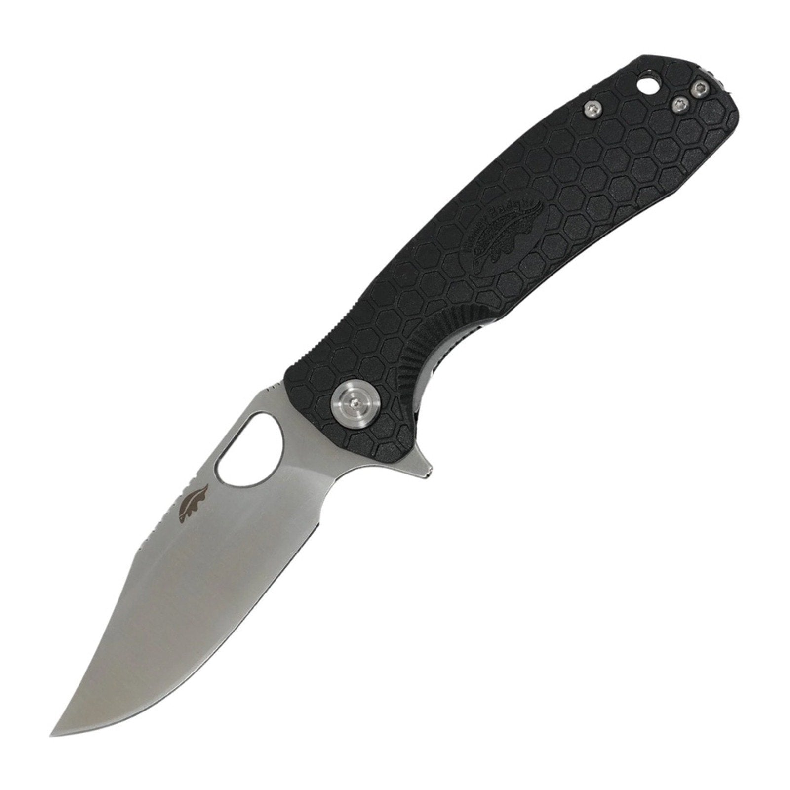 Honey Badger Knives Medium Clip Point Knife - 14C28N Steel HB4087 Liner Lock Folding Knife - 14C28N, Clip Point, FRN (Fiber