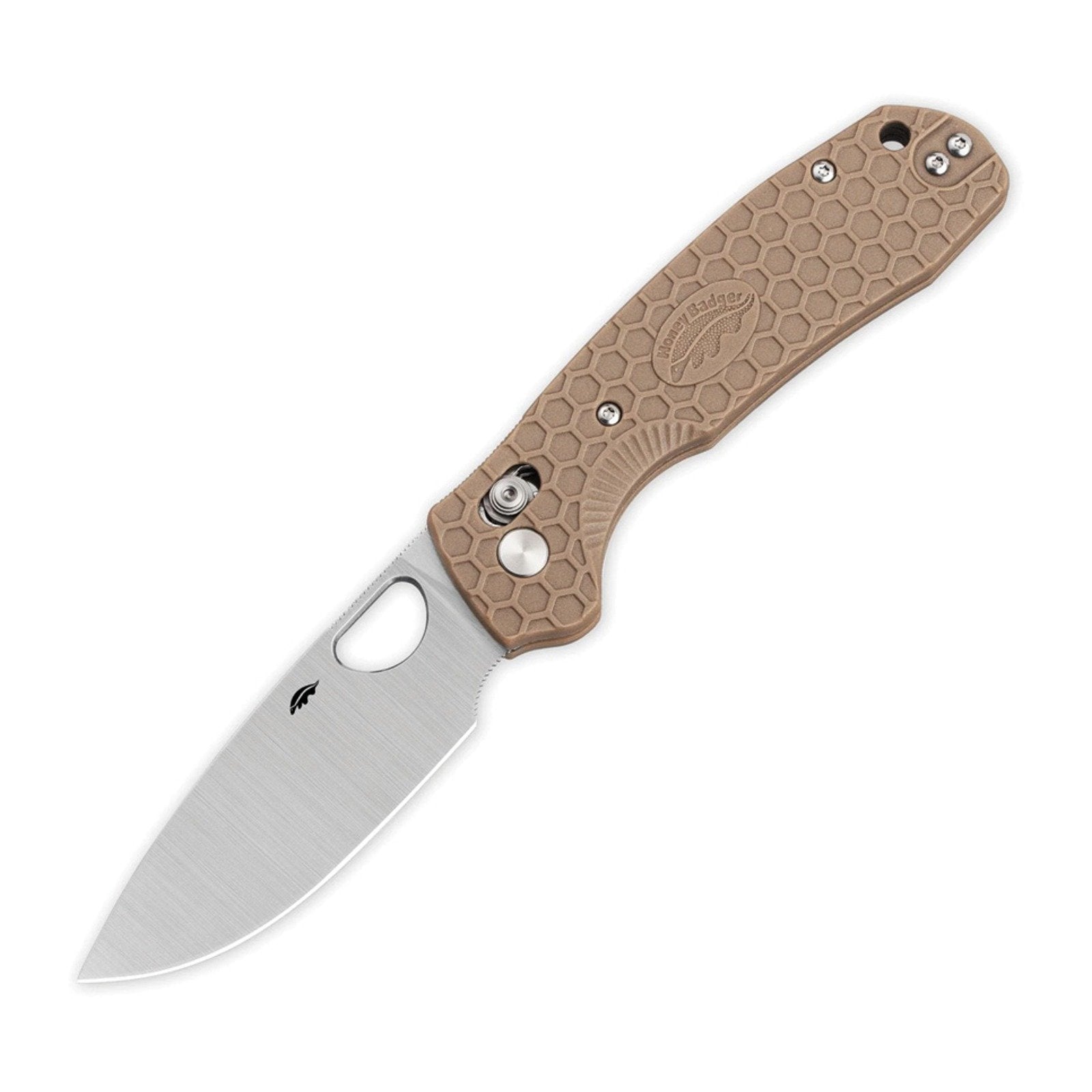 Honey Badger Knives HB6002 Large Drop Point Crossbolt Folding Knife - 8Cr13MoV, Drop Point, FRN (Fiber Reinforced Nylon)