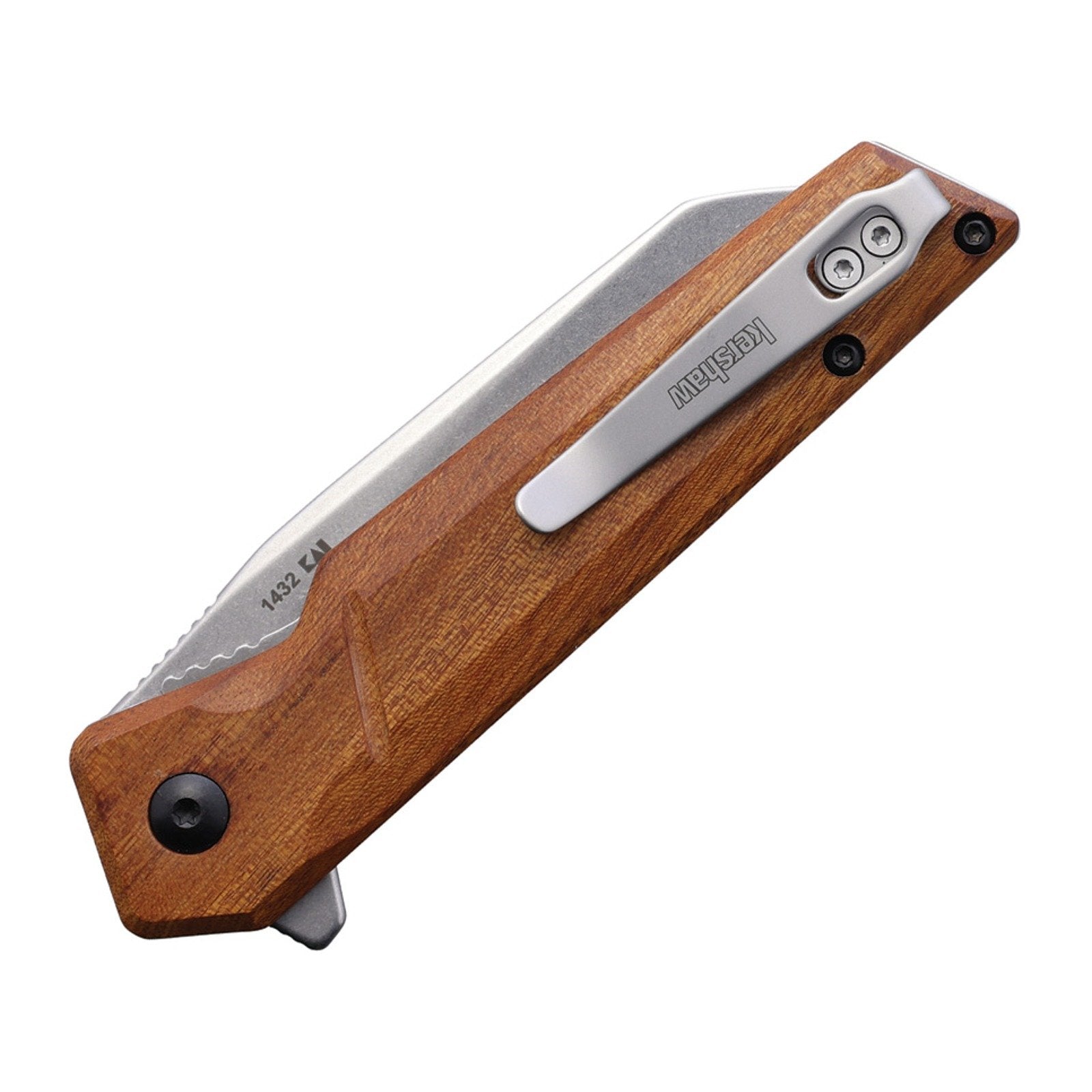 Kershaw Avert Wood Stainless Steel Folding Knife - Stainless Steel, Wharncliffe, Wood product view 2