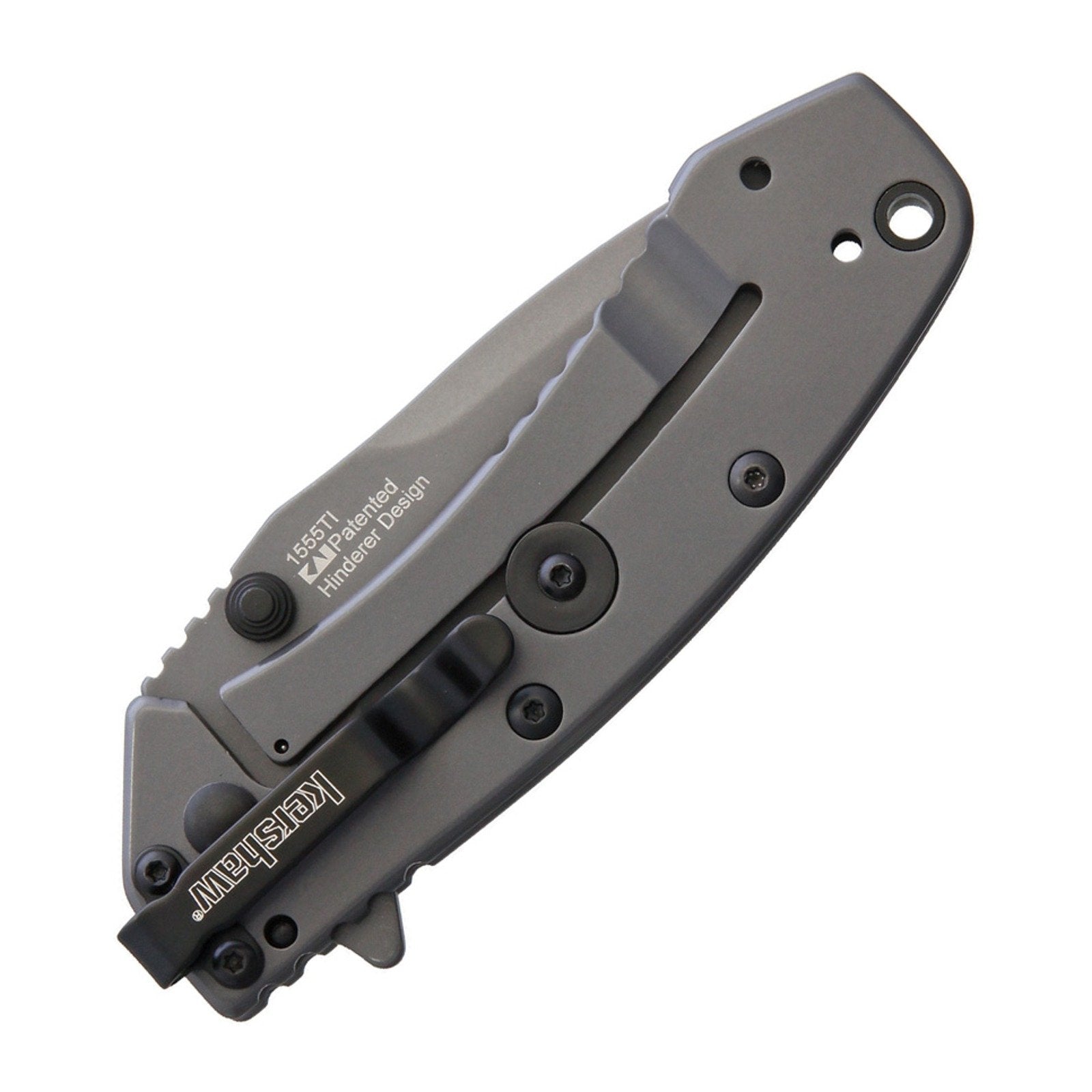 Kershaw Cryo Gray Stainless Steel 8Cr13MoV Folding Knife - 8Cr13MoV, Drop Point, Stainless Steel product view 2
