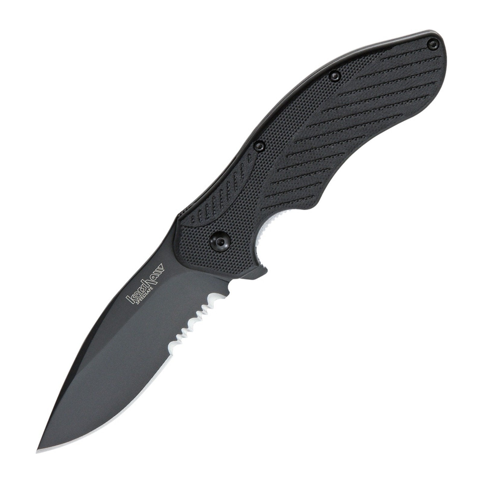 Kershaw Clash Black Polymer 8Cr13MoV Folding Knife - 8Cr13MoV, Drop Point, Polymer product photo