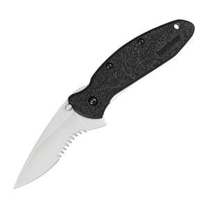 Kershaw Scallion Black Polymer 420 Folding Knife - 420, Drop Point, Polymer product photo