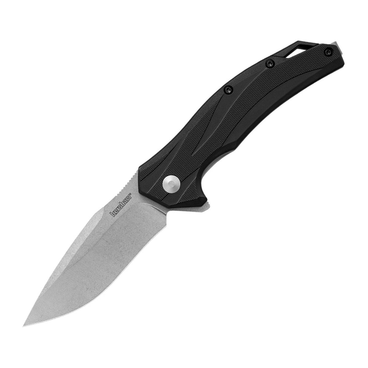 Kershaw Lateral Gray Glass-filled nylon 8Cr13MoV Folding Knife - 8Cr13MoV, Drop Point, Glass-filled nylon product photo