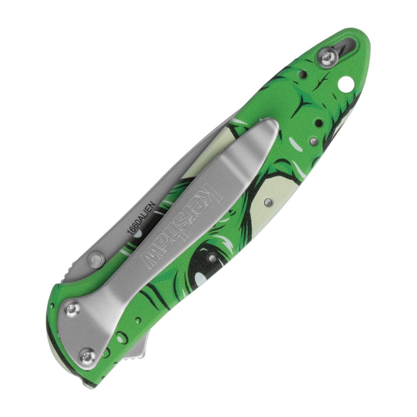 Kershaw Leek 1660ALIEN Alien Assisted Opening Folding Knife - 14C28N, Wharncliffe, Aluminum product view 2