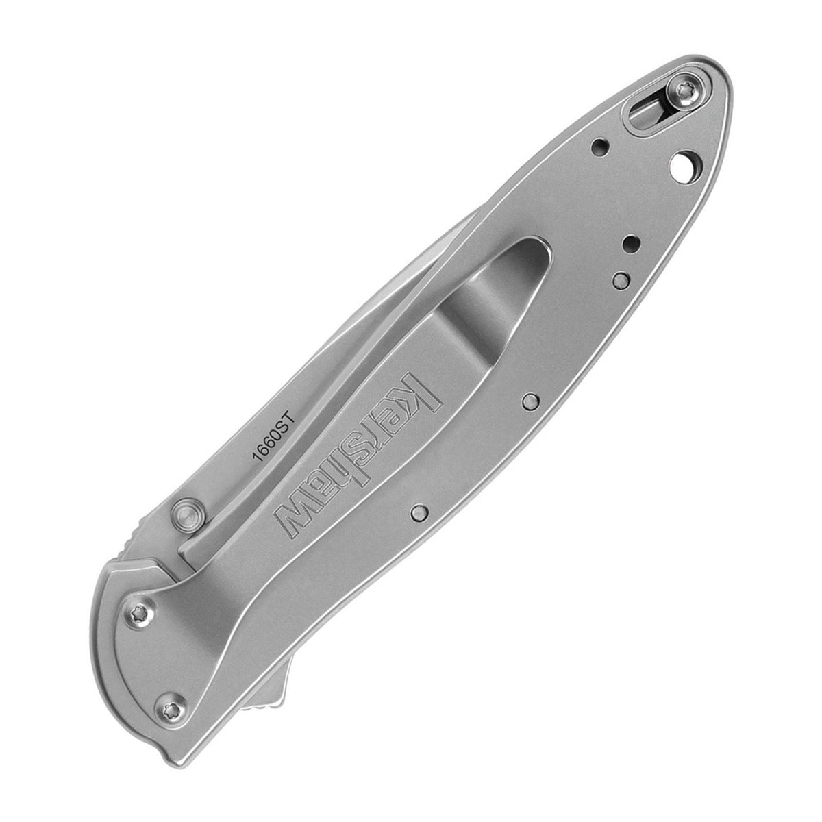 Kershaw Leek Serrated Silver 410 stainless Steel 14C28N Folding Knife - 14C28N, Drop Point, 410 stainless Steel product view