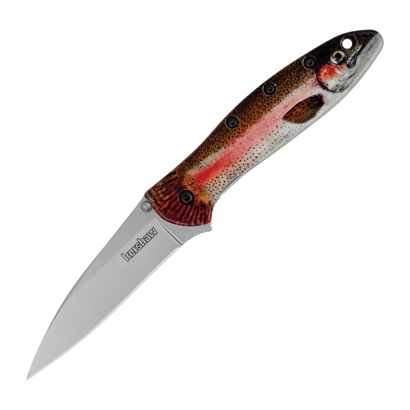 Kershaw Leek Rainbow Trout 14C28N Folding Knife - 14C28N, Drop Point, 6061-T6 Aluminum product photo