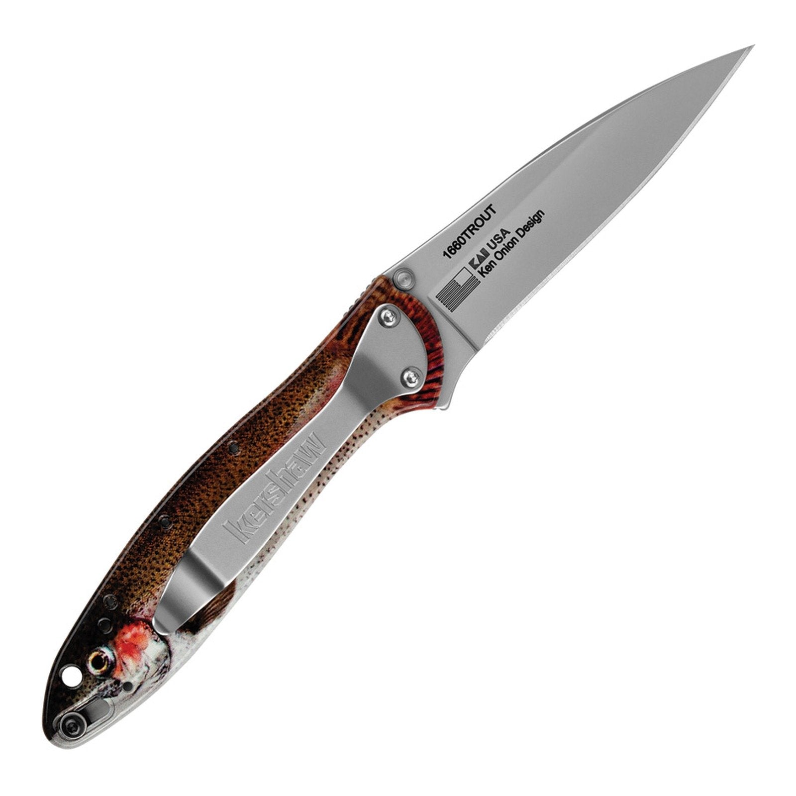 Kershaw Leek Rainbow Trout 14C28N Assisted Folding Knife - product view 3