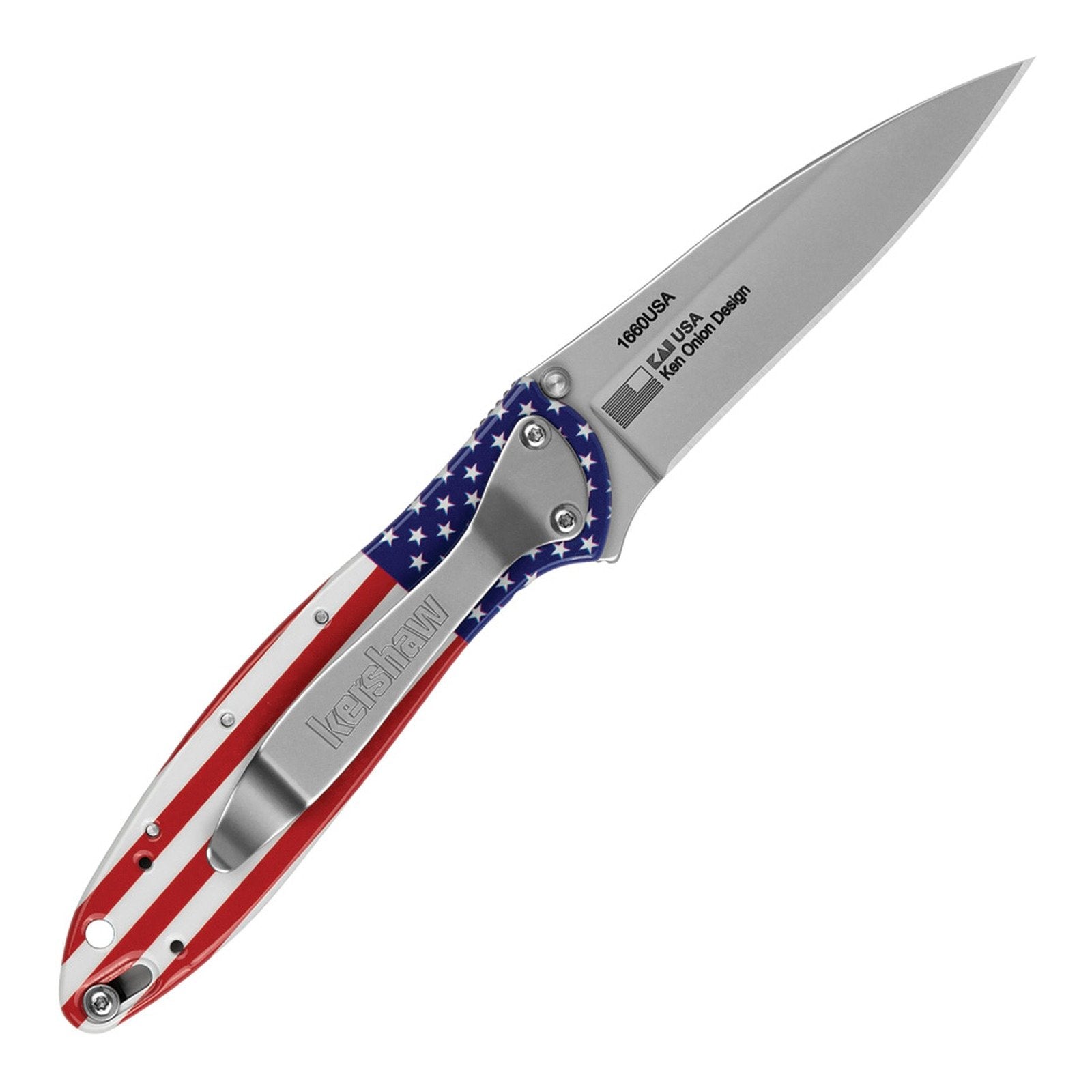 Kershaw Leek USA Flag 14C28N Assisted Folding Knife - product view 3