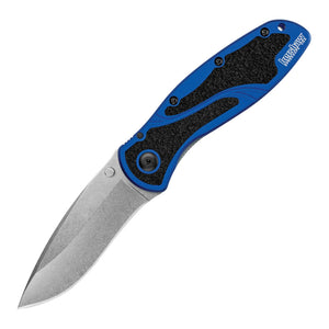 Kershaw Blur Navy Blue, Stonewash 14C28N Assisted Folding Knife - product photo