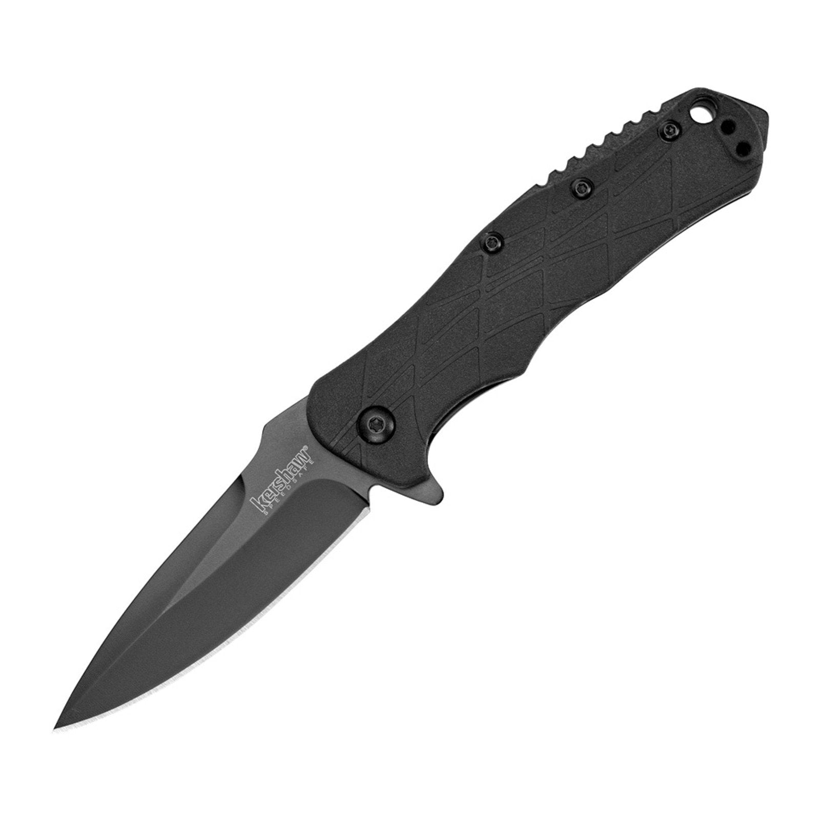Kershaw RJ Tactical 3.0 Black Glass-filled nylon 8Cr13MoV Folding Knife - 8Cr13MoV, Drop Point, Glass-filled nylon product