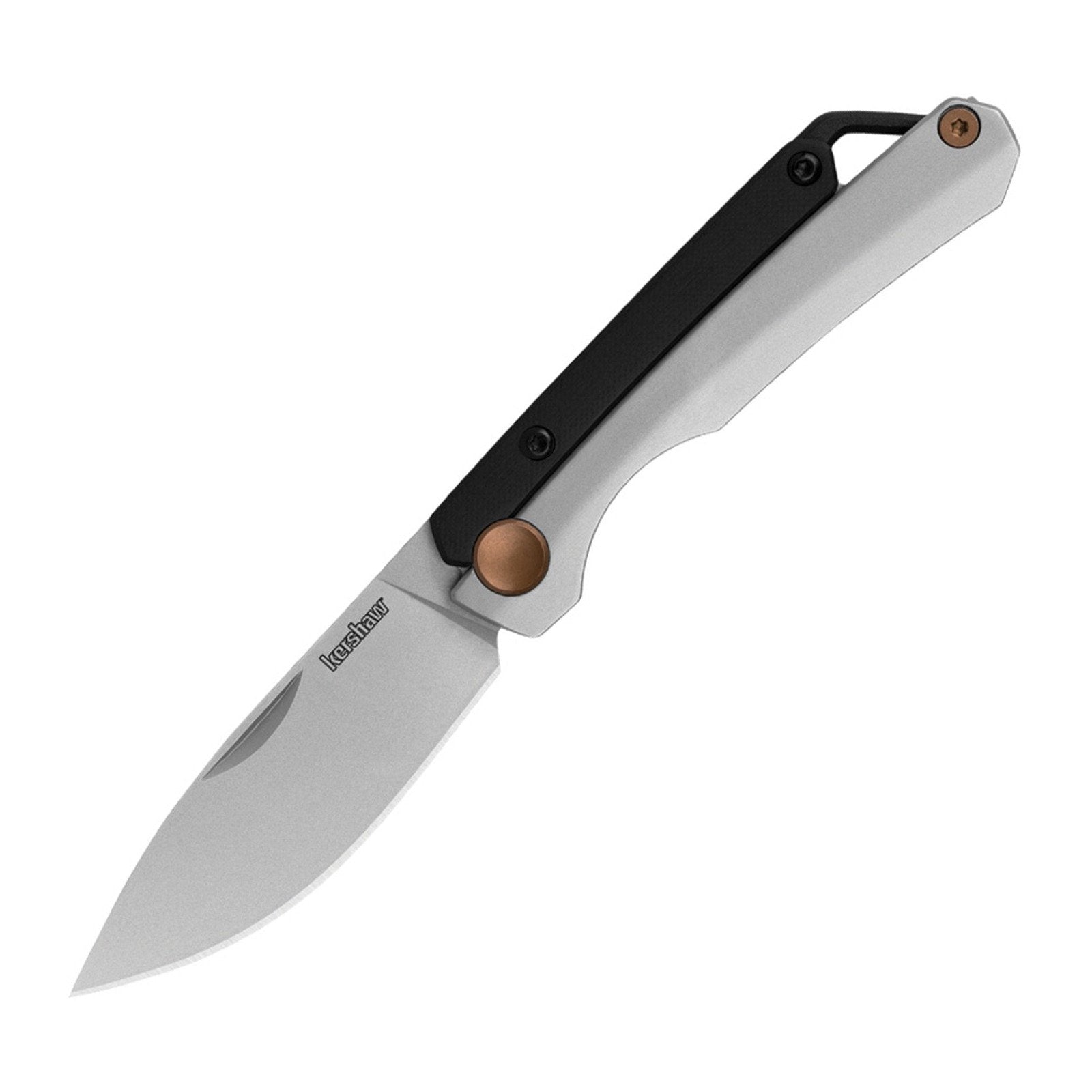 Kershaw Esteem Stainless Steel with G-10 Overlay 8Cr13MoV Folding Knife - 8Cr13MoV, Drop Point, Stainless Steel / G-10