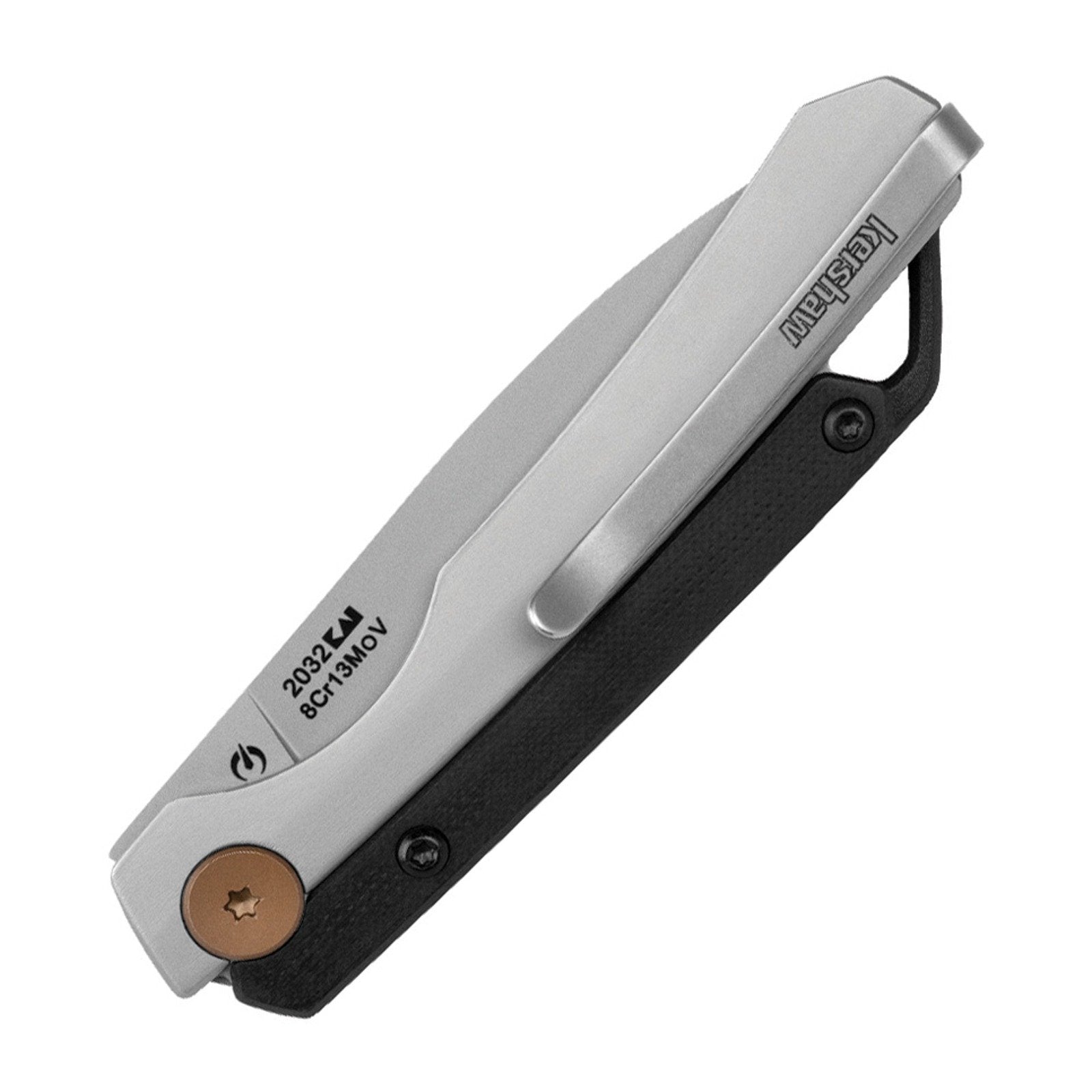 Kershaw Esteem Stainless Steel with G-10 Overlay 8Cr13MoV Folding Knife - 8Cr13MoV, Drop Point, Stainless Steel / G-10
