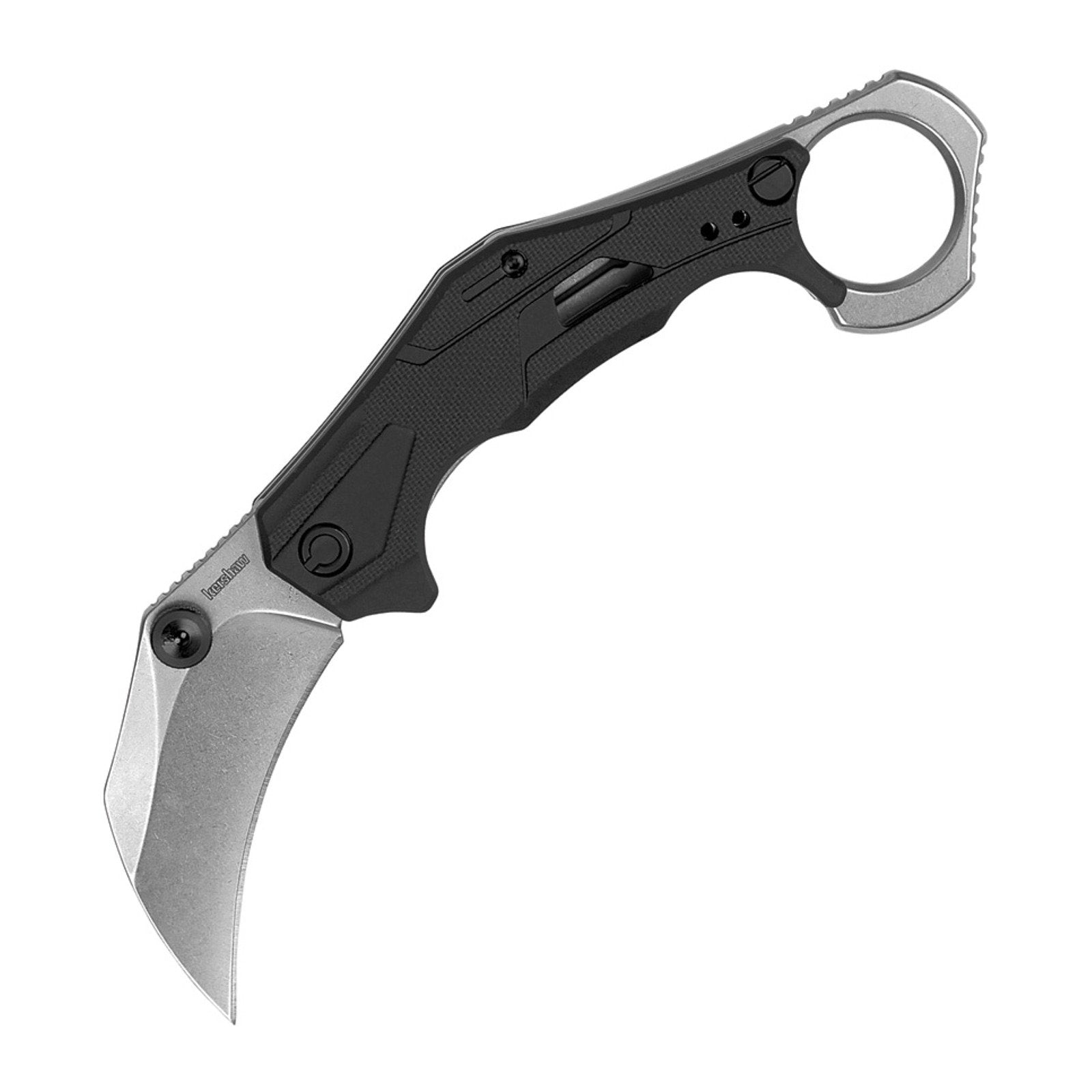 Kershaw Outlier Black Polymer 8Cr13MoV Folding Knife - 8Cr13MoV, Hawkbill, Polymer product photo