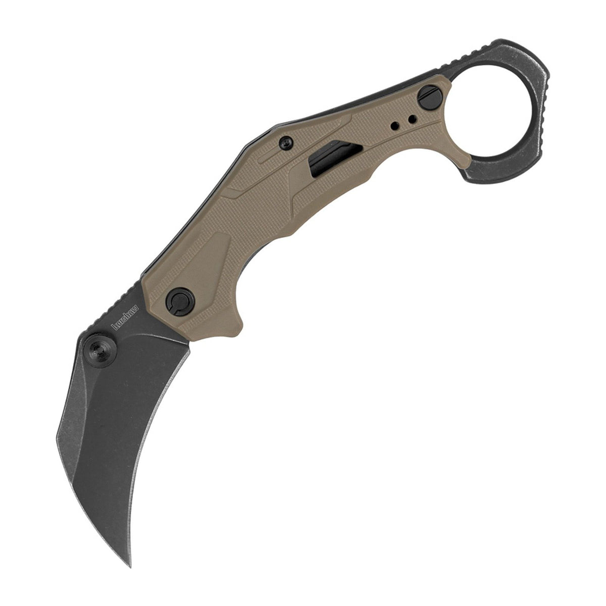 Kershaw Outlier Tan Polymer 8Cr13MoV Folding Knife - 8Cr13MoV, Hawkbill, Polymer product photo