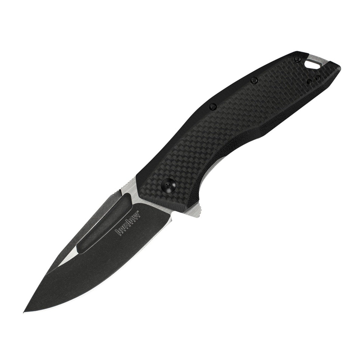 Kershaw Flourish G-10 with Carbon Fiber Overlay 8Cr13MoV Folding Knife - 8Cr13MoV, Drop Point, G-10 / Carbon Fiber Overlay