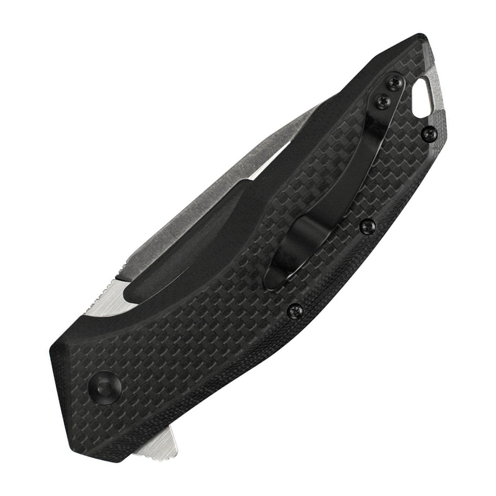 Kershaw Flourish G-10 with Carbon Fiber Overlay 8Cr13MoV Folding Knife - 8Cr13MoV, Drop Point, G-10 / Carbon Fiber Overlay