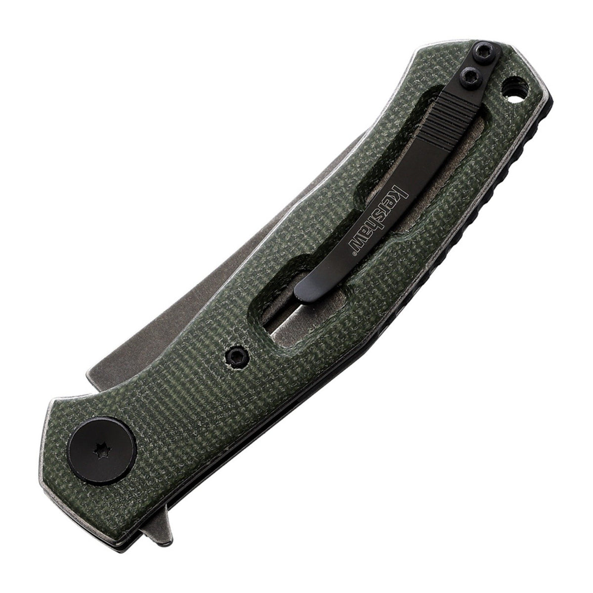 Kershaw Concierge Green Micarta D2 Folding Knife - D2, Drop Point, Micarta product view 2