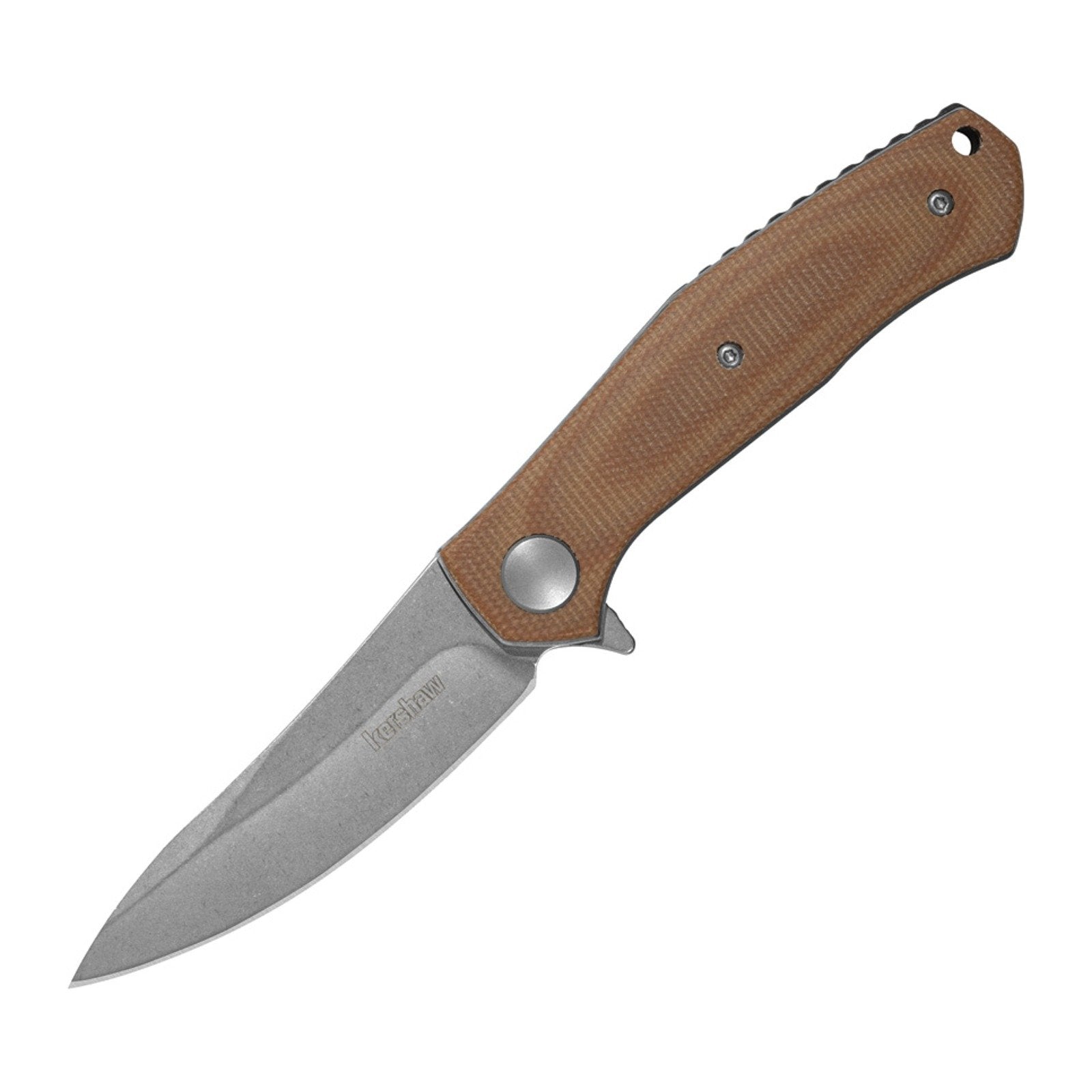 Kershaw Concierge Brown Micarta D2 Folding Knife - D2, Drop Point, Micarta product photo