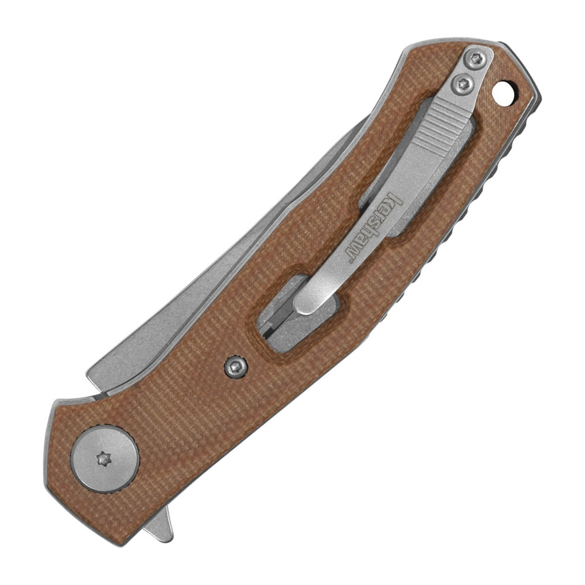 Kershaw Concierge Brown Micarta D2 Folding Knife - D2, Drop Point, Micarta product view 2