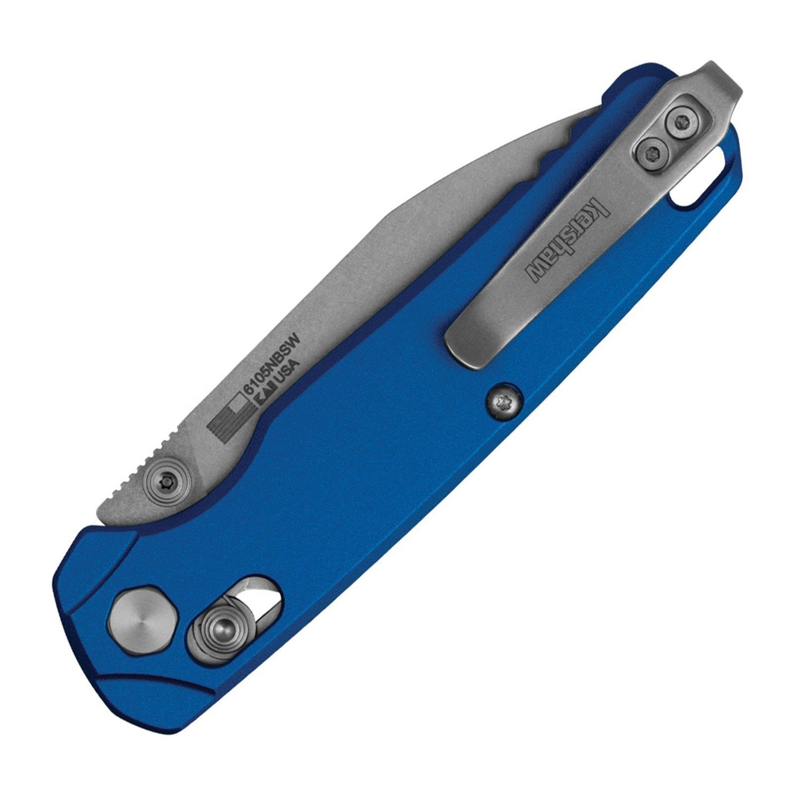 Kershaw Bel-Air Blue Aluminum CPM MagnaCut Folding Knife - CPM MagnaCut, Reverse Tanto, Aluminum product view 2