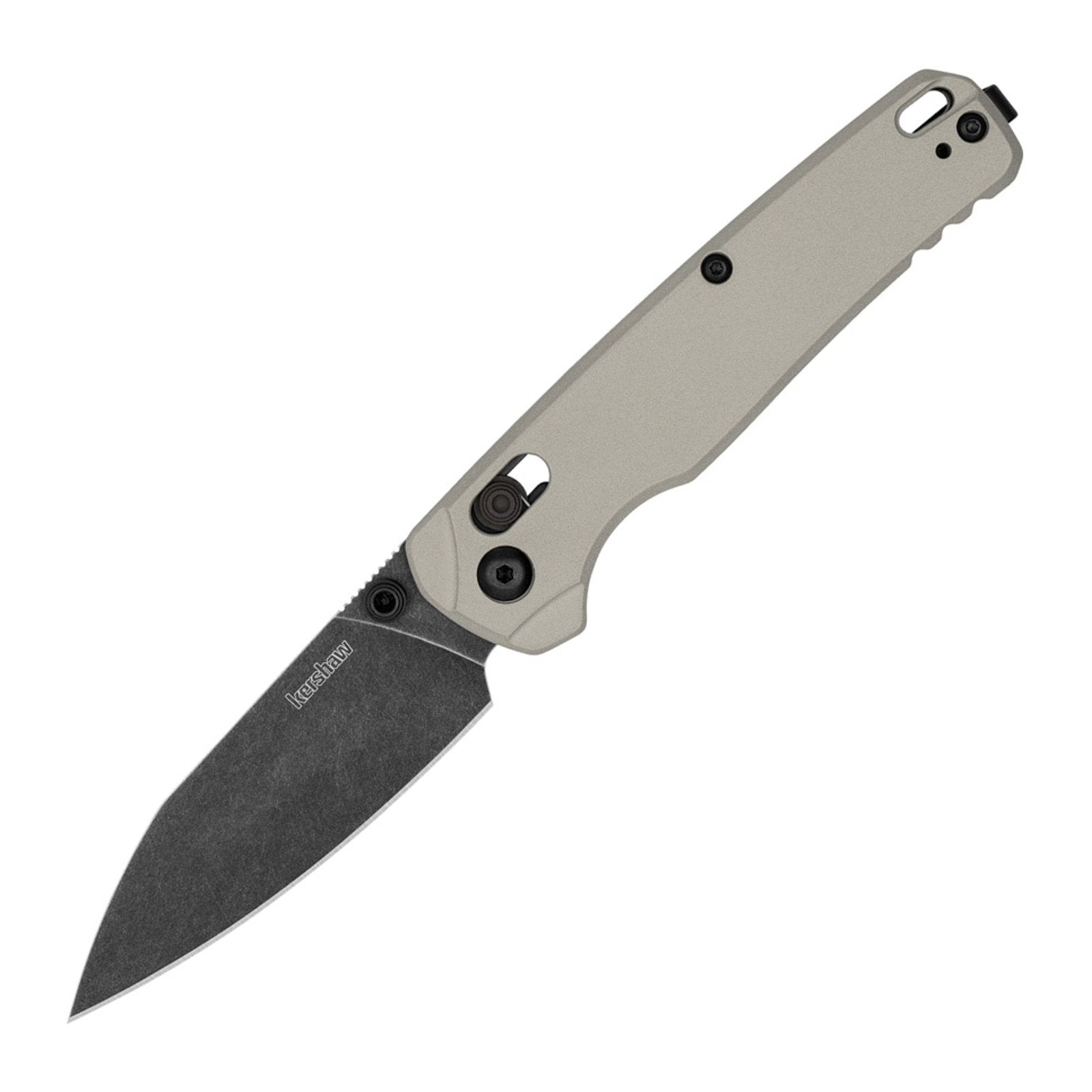 Kershaw Bel Air Bright Nickel Aluminum CPM MagnaCut Folding Knife - CPM MagnaCut, Reverse Tanto, 6061-T6 Aluminum product