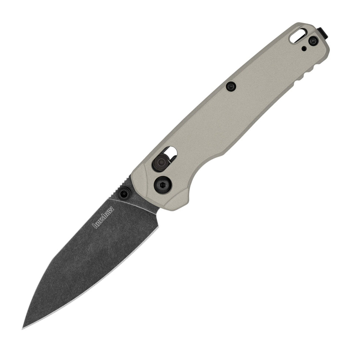 Kershaw Bel Air Bright Nickel Aluminum CPM MagnaCut Folding Knife - CPM MagnaCut, Reverse Tanto, 6061-T6 Aluminum product